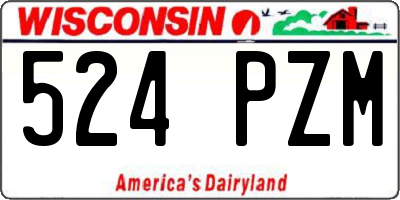 WI license plate 524PZM