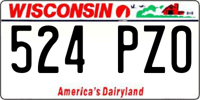 WI license plate 524PZO