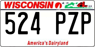 WI license plate 524PZP