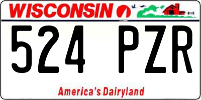 WI license plate 524PZR