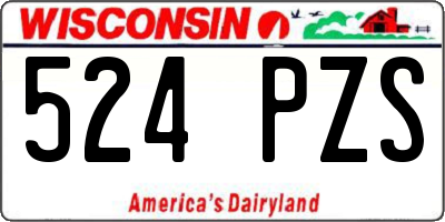 WI license plate 524PZS