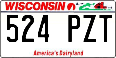 WI license plate 524PZT