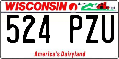 WI license plate 524PZU