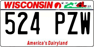 WI license plate 524PZW