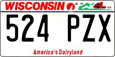 WI license plate 524PZX