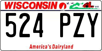 WI license plate 524PZY