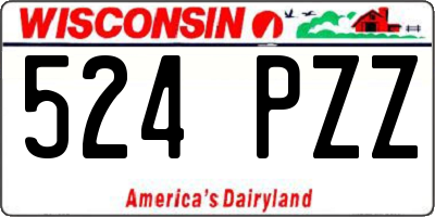 WI license plate 524PZZ