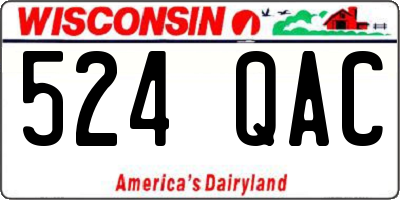 WI license plate 524QAC