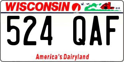WI license plate 524QAF