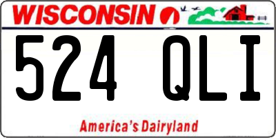 WI license plate 524QLI