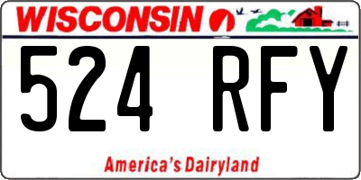 WI license plate 524RFY
