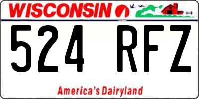 WI license plate 524RFZ