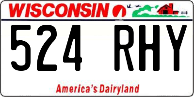 WI license plate 524RHY