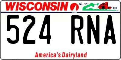 WI license plate 524RNA