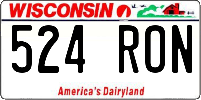 WI license plate 524RON