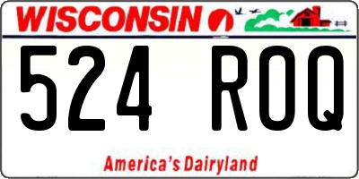 WI license plate 524ROQ