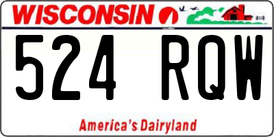 WI license plate 524RQW