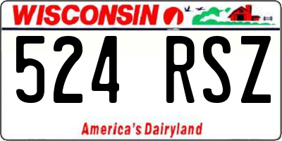 WI license plate 524RSZ