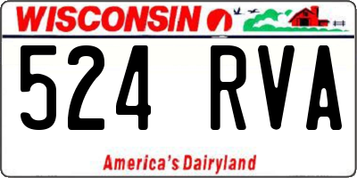 WI license plate 524RVA