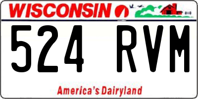WI license plate 524RVM