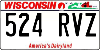 WI license plate 524RVZ