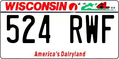 WI license plate 524RWF