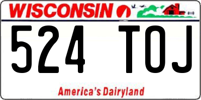 WI license plate 524TOJ
