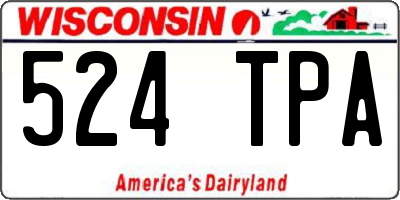 WI license plate 524TPA