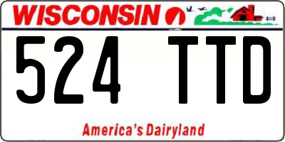 WI license plate 524TTD