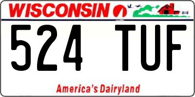 WI license plate 524TUF