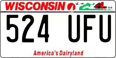 WI license plate 524UFU