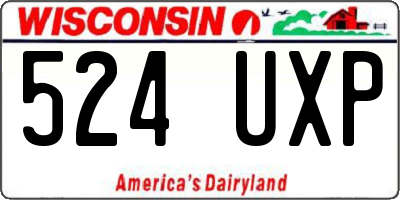 WI license plate 524UXP