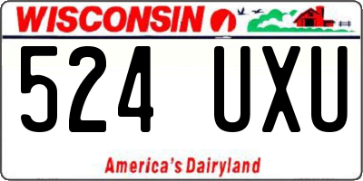 WI license plate 524UXU