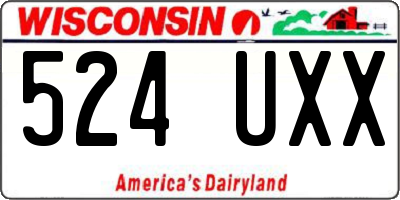 WI license plate 524UXX