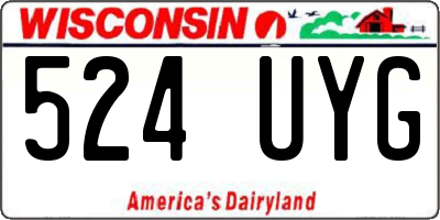 WI license plate 524UYG