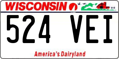 WI license plate 524VEI