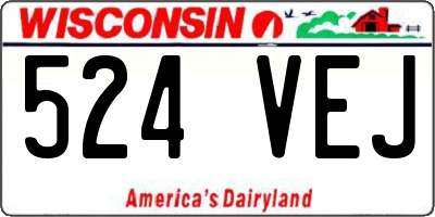 WI license plate 524VEJ