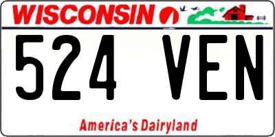 WI license plate 524VEN