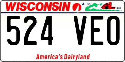 WI license plate 524VEO
