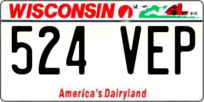 WI license plate 524VEP