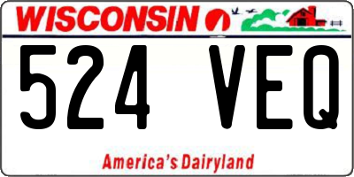 WI license plate 524VEQ