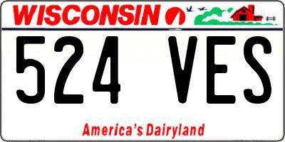 WI license plate 524VES
