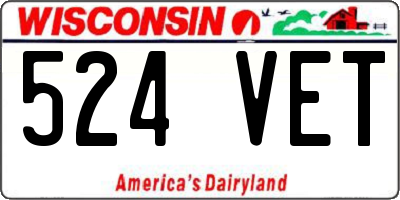 WI license plate 524VET