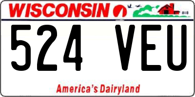 WI license plate 524VEU