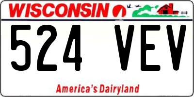 WI license plate 524VEV