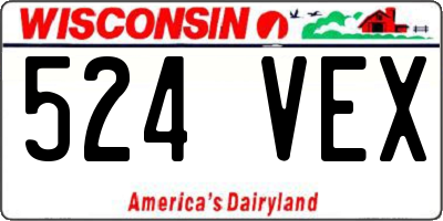 WI license plate 524VEX