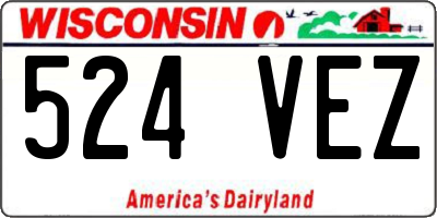 WI license plate 524VEZ