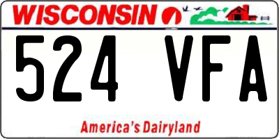 WI license plate 524VFA