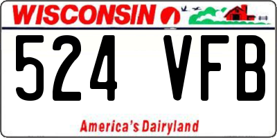 WI license plate 524VFB