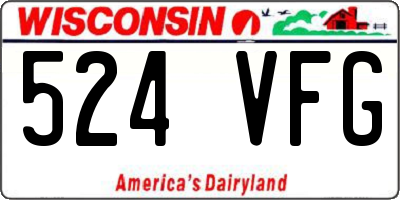 WI license plate 524VFG